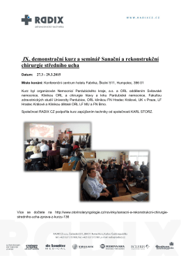 IX. demonstrační kurz a seminář Sanační a rekonstrukční
