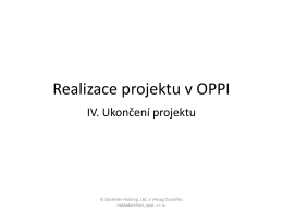 Realizace projektu v OPPI