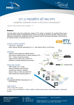 ICT-12 PROVĚŘTE SÍŤ PRO IPTV