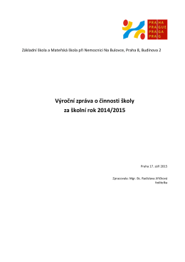 Výroční zpráva 2014/2015 - Základní a mateřská škola Bulovka
