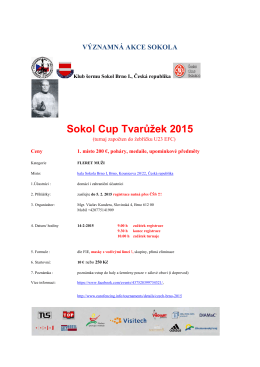 Sokol Cup Tvar Sokol Cup Tvarůžek 2015 ek 2015