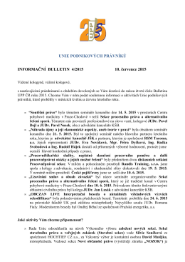 Informační Bulletin č. 4/2015 - Unie podnikových právníků ČR zs