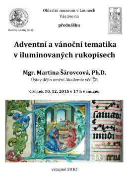 Adventní a vánoční tematika v iluminovaných rukopisech přednáška