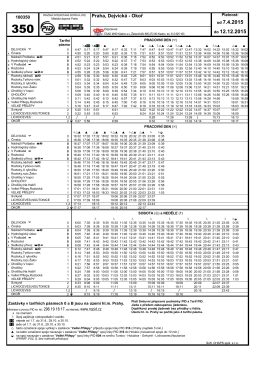 Jízdní řád autobusu 350 platný od 7.4.2015