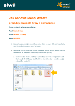 Jak obnovit licenci Avast?