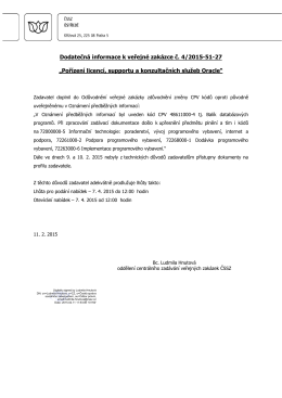 Dodatečná informace k veřejné zakázce č. 4/2015-51