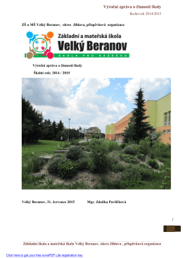 Výroční zpráva 2014/15 - Základní škola Velký Beranov