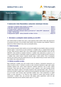 Stažení dubnového newsletteru