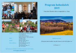 Program bohoslužeb 2015 - Slezská církev evangelická av Guty