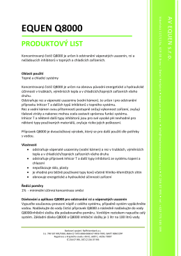 Produktový list Q8000 - AV