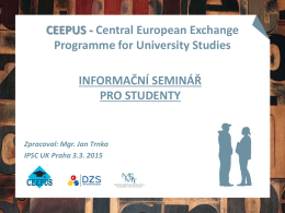 CEEPUS - Central European Exchange Programme for University