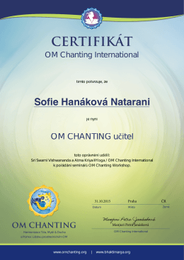 Czech OMC Certificate Teacher