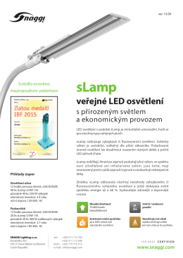 Produktový list sLamp