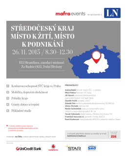 středočeský kraj místo k žití, místo k podnikání 26. 11. 2015 / 8.30