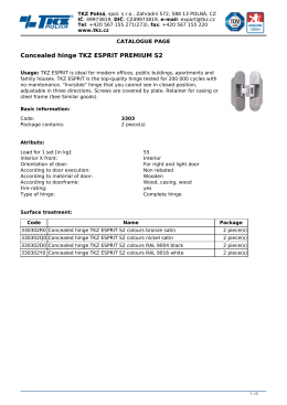 Concealed hinge TKZ ESPRIT PREMIUM S2