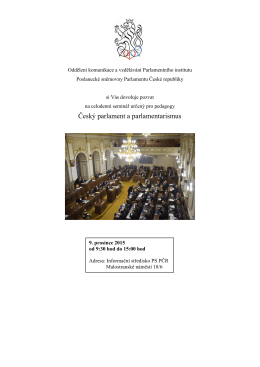 Program - Poslanecká sněmovna