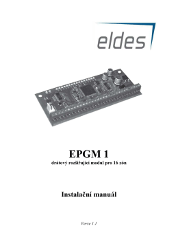 EPGM 1 drátový rozšiřující modul pro 16 zón Instalační manuál