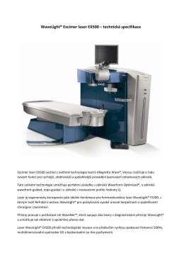 WaveLight® Excimer laser EX500 – technická specifikace
