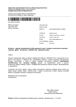 ČJ: UZSVM/SBE/3358/2015-SBEM