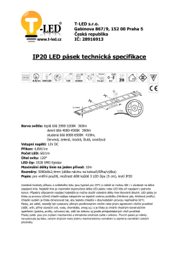 IP20 LED pásek technická specifikace - T