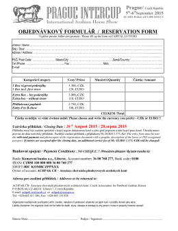 objednávkový formulář / reservation form