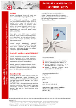 revize normy ISO 9001:2015