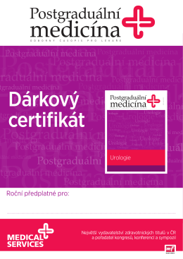 Postgraduální medicína Dárkový certifikát