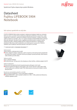 Datasheet Fujitsu LIFEBOOK S904 Notebook