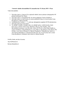 Usnesení valného shromáždění JS, konaného dne 19. března 2015