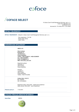 Kreditní informace - Coface-ICON