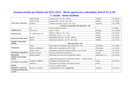 Seznam učebnic pro školní rok 2012/2013