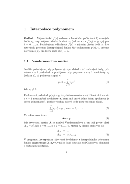 1 Interpolace polynomem