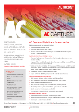 AC Capture - Digitalizace formou služby