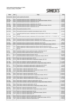 Ceník sanitární techniky platný od 1.3.2015 Ceny jsou uvedeny v Kč