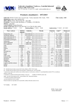 Protokol o zkouškách č. 1072/2015