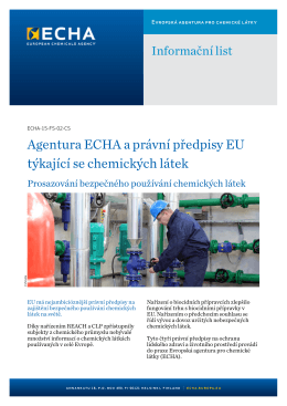 Agentura ECHA a právní předpisy EU týkající se