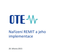 Implementace nařízení REMIT_Březen_2015