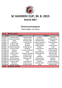 SC XAVEROV CUP - rozpis utkání 2007