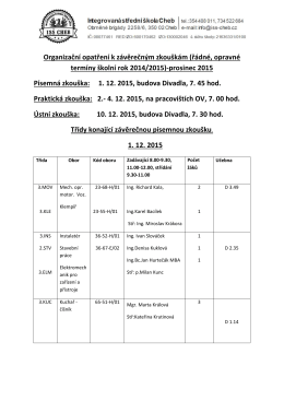 (řádné, opravné termíny školní rok 2014/2015)