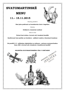 svatomartinské menu 11.– 15.11.2015
