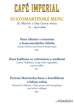 Svatomartinské menu 2015