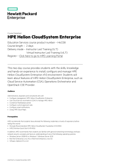 HPE Helion CloudSystem Enterprise