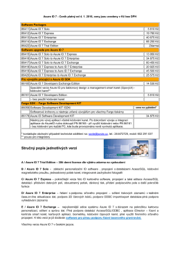 Asure ID 7 - Ceník platný od 20. 4. 2015, ceny jsou