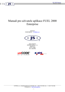 Manuál pro uživatele aplikace FUEL 2000 Enterprise