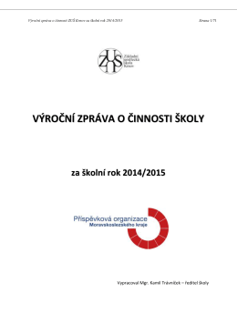 Výroční zpráva ZUŠ Krnov za školní rok 2014/2015