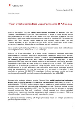 Trigon wydał rekomendację „kupuj” przy cenie 44 PLN