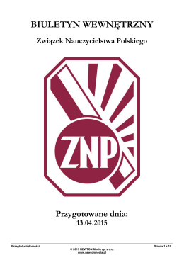 przegląd prasy - Związek Nauczycielstwa Polskiego