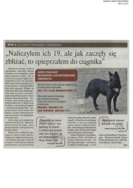 zobacz artykuł - Towarzystwo Opieki nad Zwierzętami w Polsce