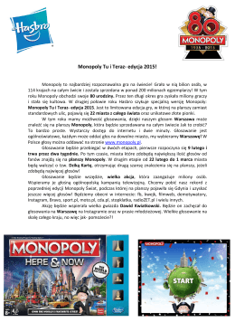 Monopoly Tu i Teraz- edycja 2015!