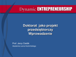 Doktorat jako projekt przedsiębiorczy - Wprowadzenie (2015)
